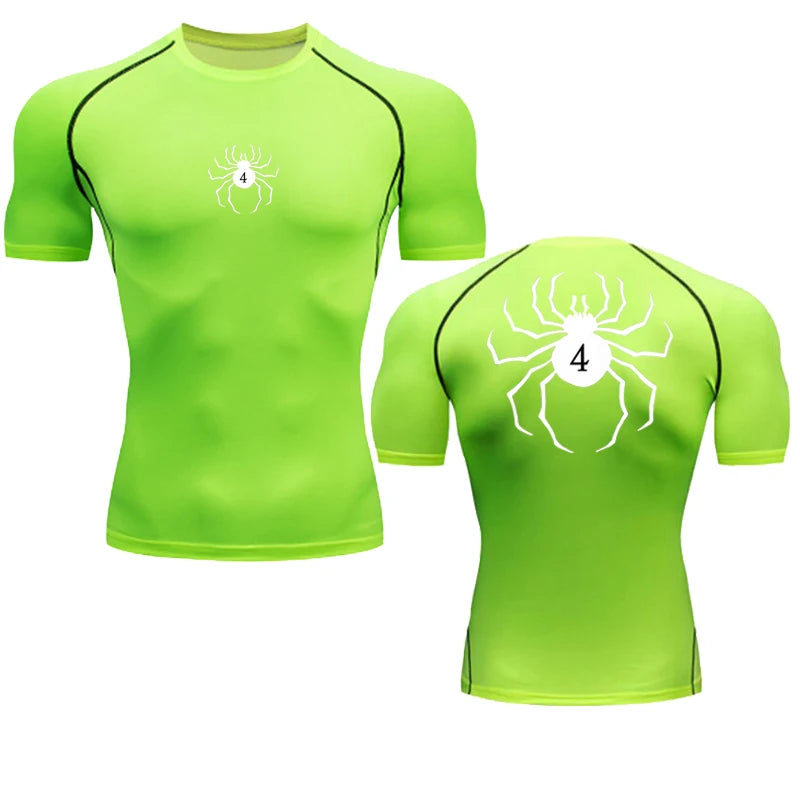 Short Sleeve Revena™ "Troupe" Pattern Elastic Compression Shirt V2