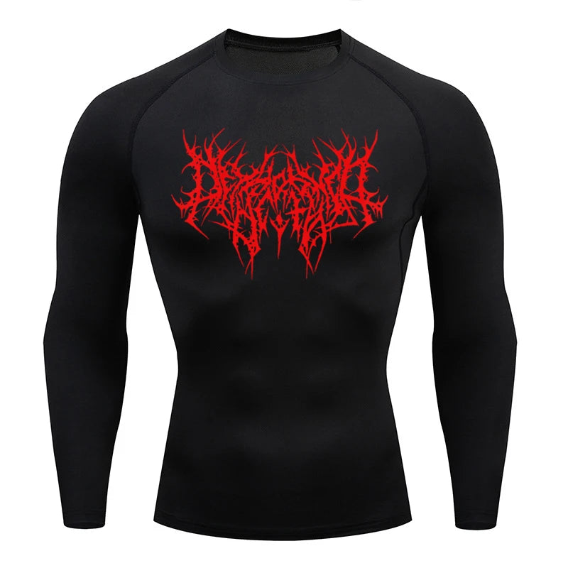 Long Sleeve Revena™ "Abstract Thorn" Pattern Elastic Compression Shirt (UNFINISHED)