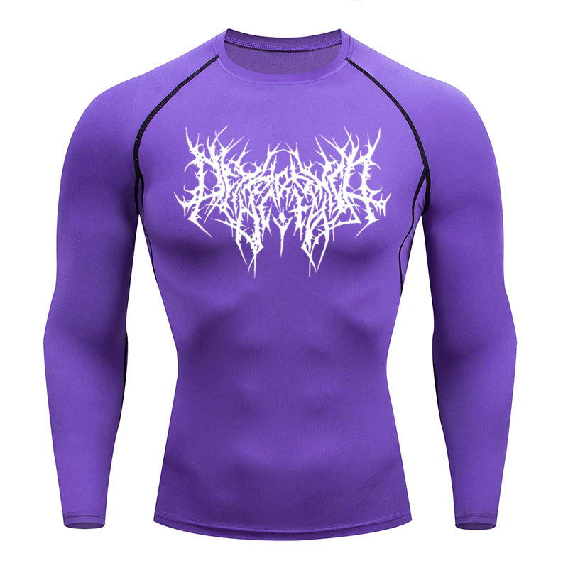 Long Sleeve Revena™ "Abstract Thorn" Pattern Elastic Compression Shirt (UNFINISHED)