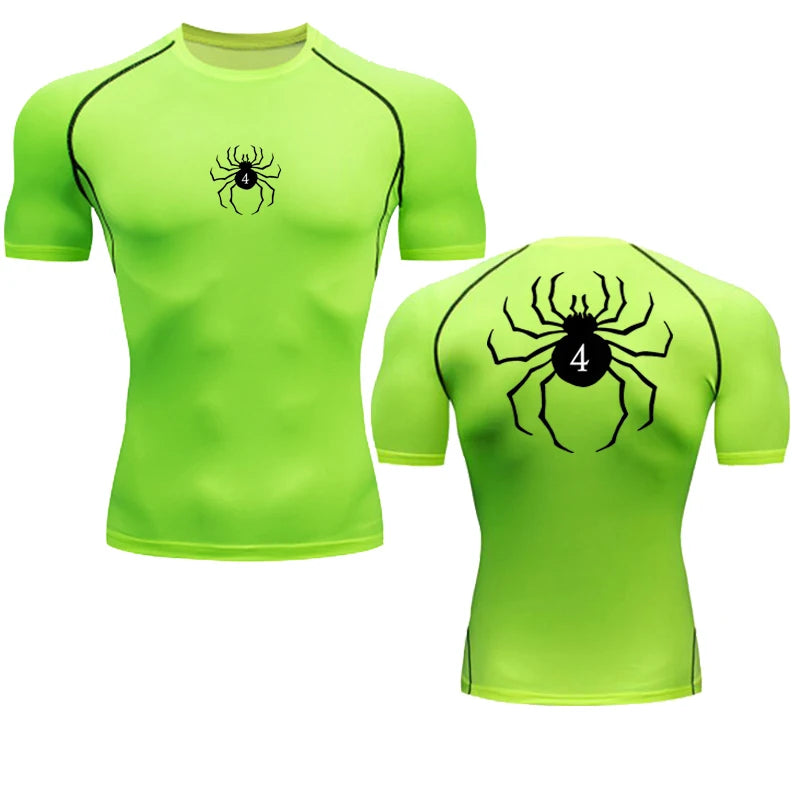 Short Sleeve Revena™ "Troupe" Pattern Elastic Compression Shirt V2