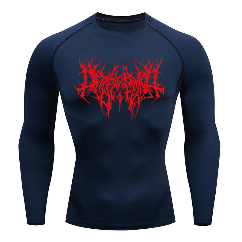 Long Sleeve Revena™ "Abstract Thorn" Pattern Elastic Compression Shirt (UNFINISHED)