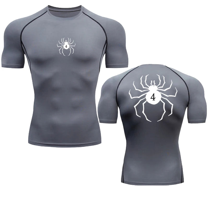 Short Sleeve Revena™ "Troupe" Pattern Elastic Compression Shirt V2