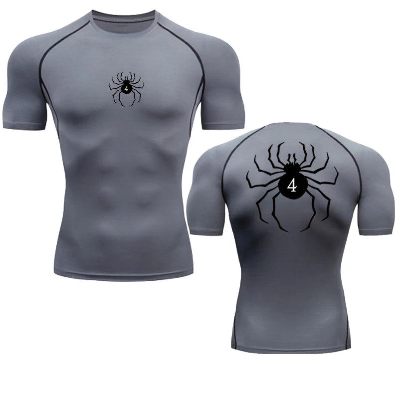 Short Sleeve Revena™ "Troupe" Pattern Elastic Compression Shirt V2