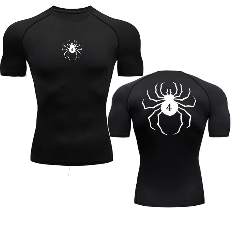 Short Sleeve Revena™ "Troupe" Pattern Elastic Compression Shirt V2