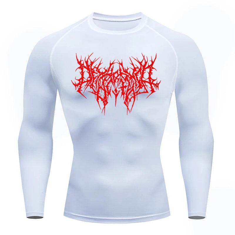 Long Sleeve Revena™ "Abstract Thorn" Pattern Elastic Compression Shirt (UNFINISHED)
