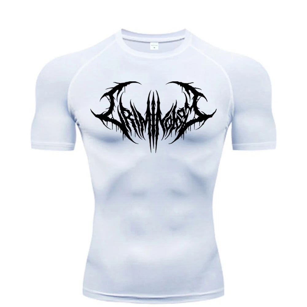 Short Sleeve Revena™ "Ashborn Mesh" Pattern Elastic Compression Shirt