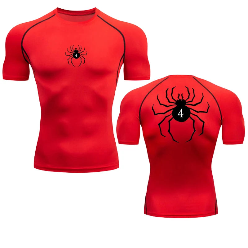 Short Sleeve Revena™ "Troupe" Pattern Elastic Compression Shirt V2