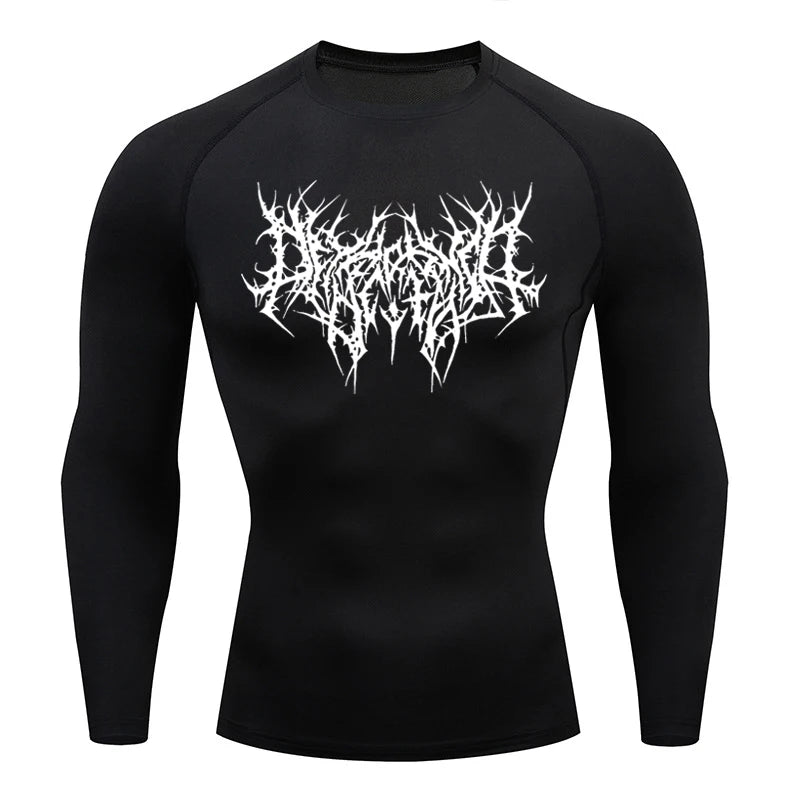 Long Sleeve Revena™ "Abstract Thorn" Pattern Elastic Compression Shirt (UNFINISHED)