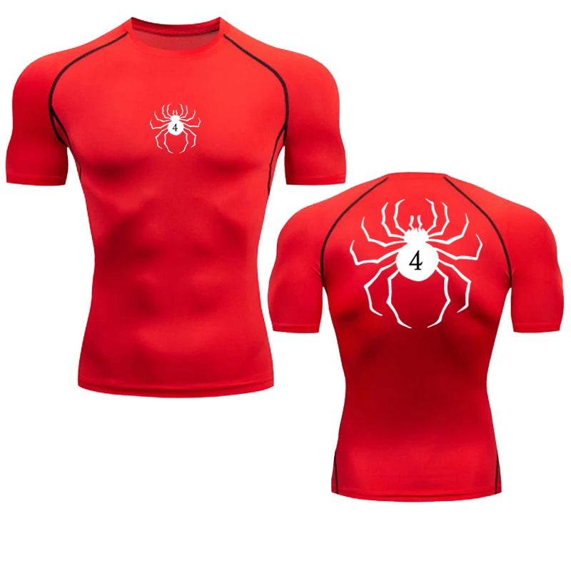 Short Sleeve Revena™ "Troupe" Pattern Elastic Compression Shirt V2