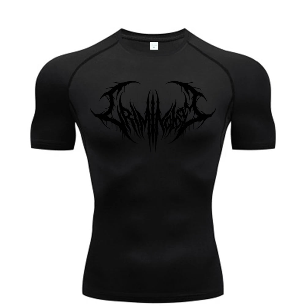 Short Sleeve Revena™ "Ashborn Mesh" Pattern Elastic Compression Shirt