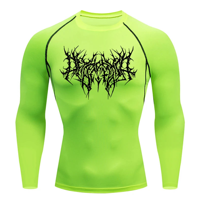 Long Sleeve Revena™ "Abstract Thorn" Pattern Elastic Compression Shirt (UNFINISHED)