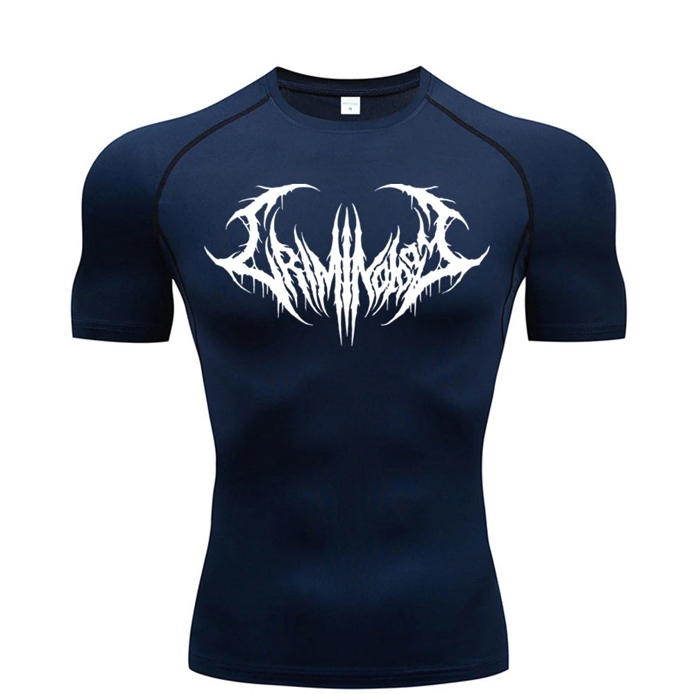 Short Sleeve Revena™ "Ashborn Mesh" Pattern Elastic Compression Shirt