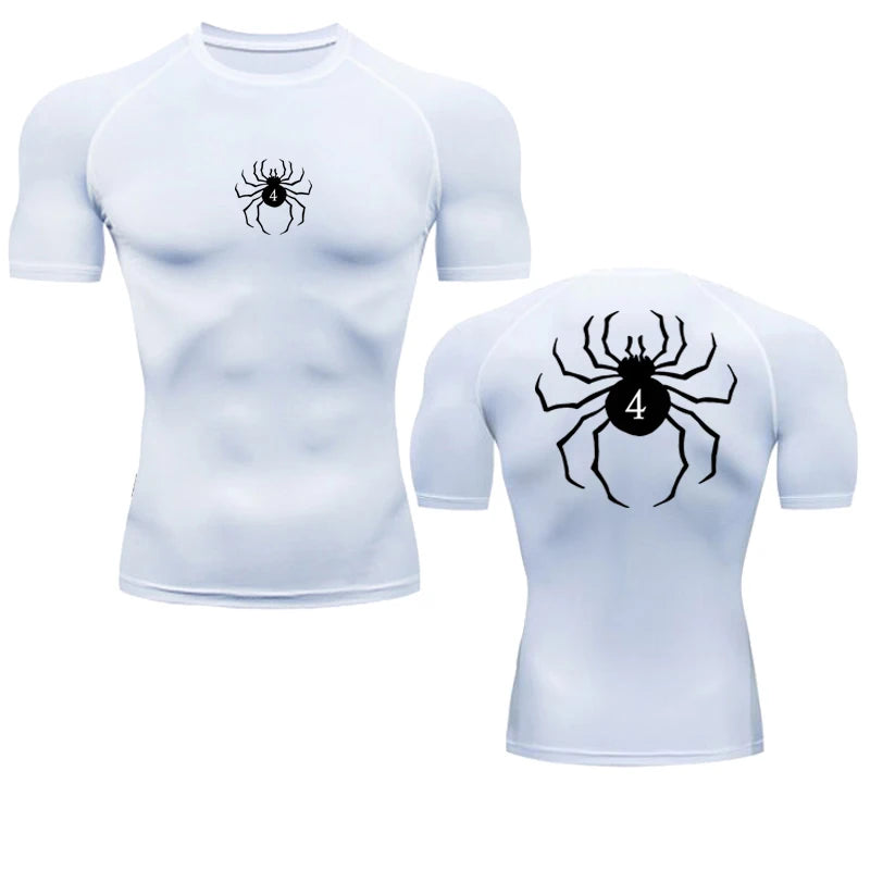 Short Sleeve Revena™ "Troupe" Pattern Elastic Compression Shirt V2