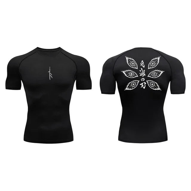 Short Sleeve Revena™ "Vision" Pattern Elastic Compression Shirt