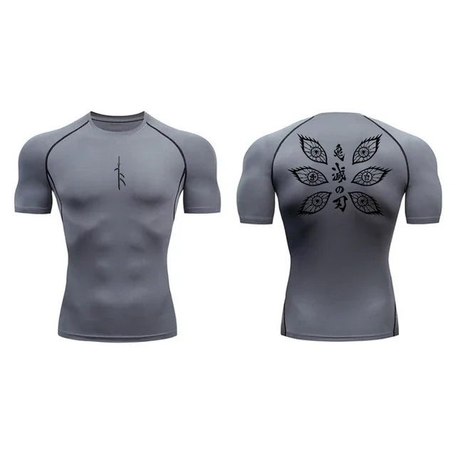 Short Sleeve Revena™ "Vision" Pattern Elastic Compression Shirt