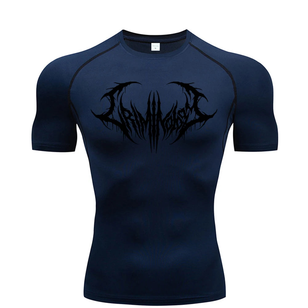 Short Sleeve Revena™ "Ashborn Mesh" Pattern Elastic Compression Shirt