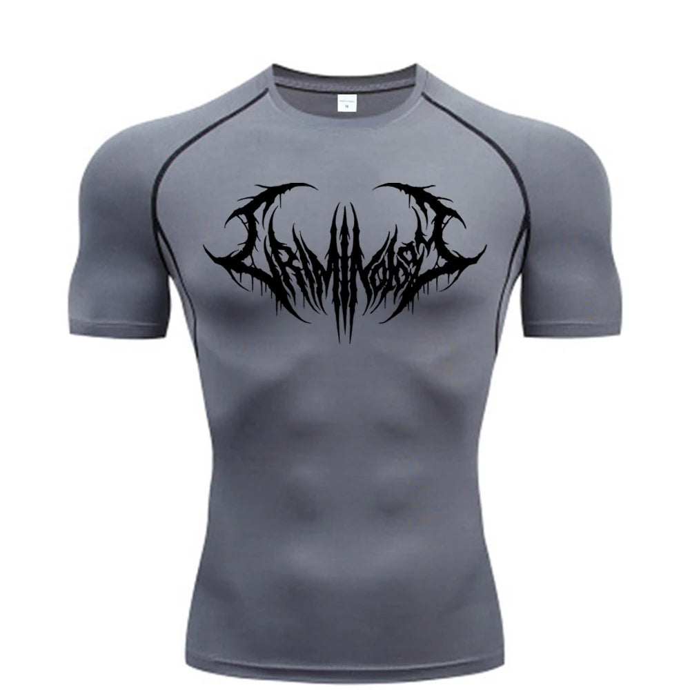 Short Sleeve Revena™ "Ashborn Mesh" Pattern Elastic Compression Shirt