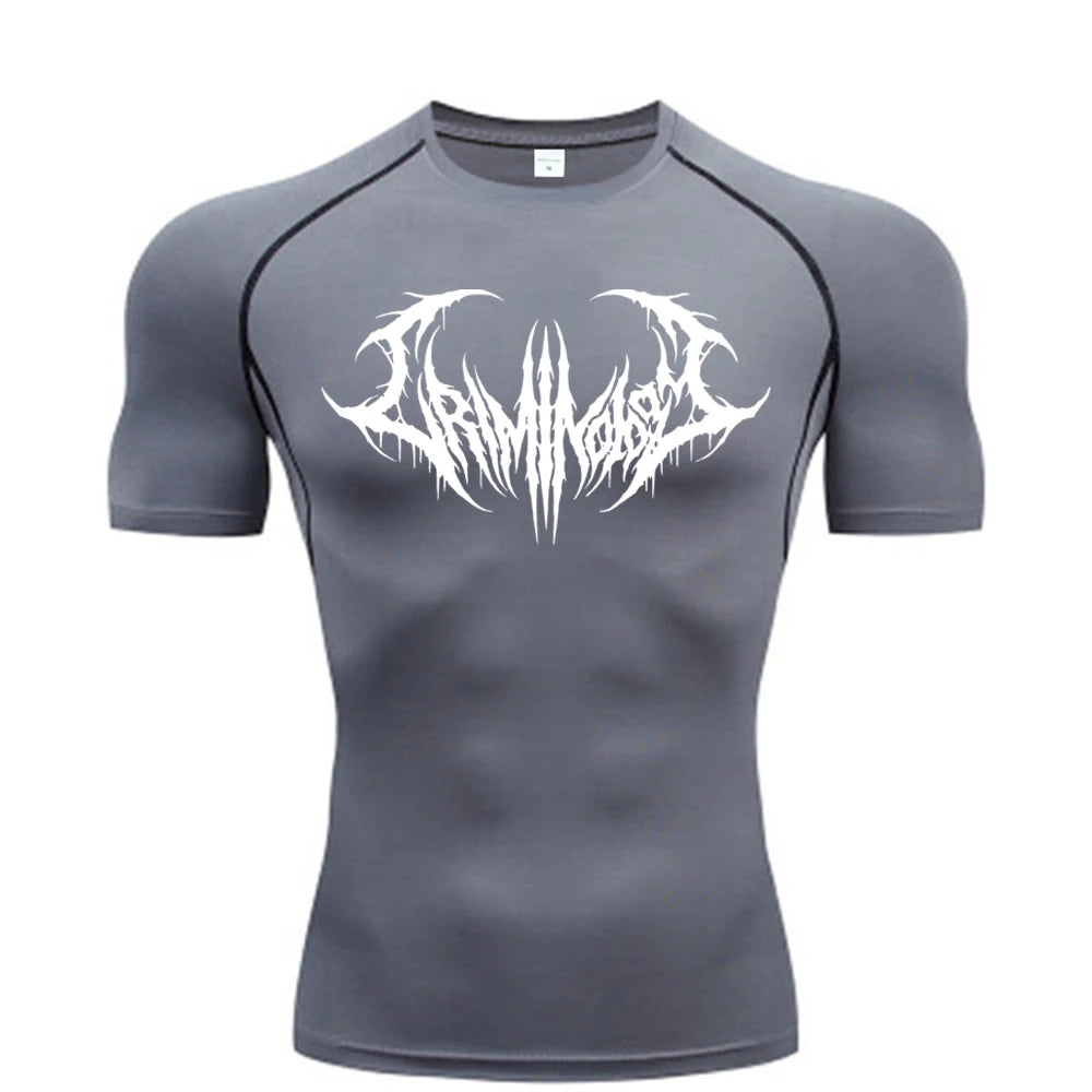 Short Sleeve Revena™ "Ashborn Mesh" Pattern Elastic Compression Shirt
