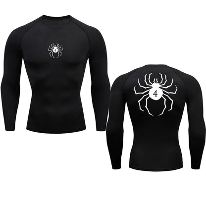 Long Sleeve Revena™ "Troupe" Pattern Elastic Compression Shirt V2