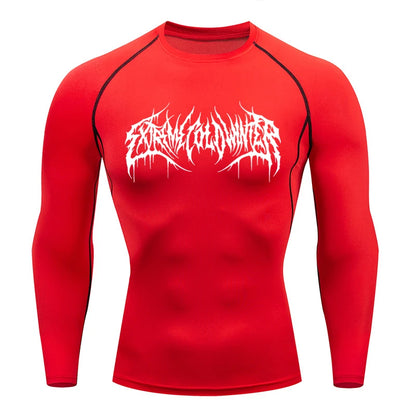 Long Sleeve Revena™ "Extreme Cold Winter" Pattern Elastic Compression Shirt