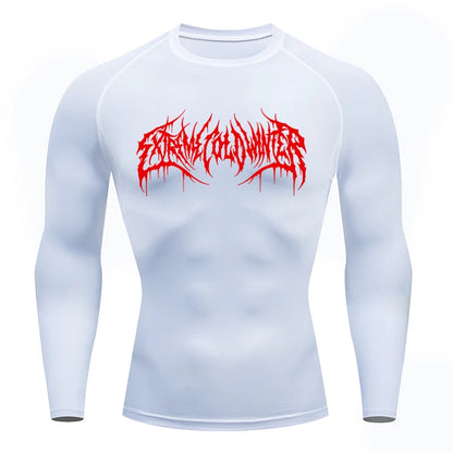 Long Sleeve Revena™ "Extreme Cold Winter" Pattern Elastic Compression Shirt