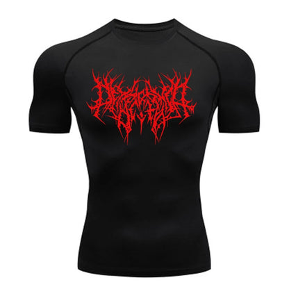 Short Sleeve Revena™ "Abstract Thorn" Pattern Elastic Compression Shirt (UNFINISHED)