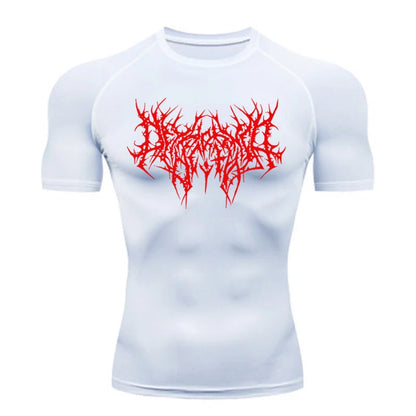 Short Sleeve Revena™ "Abstract Thorn" Pattern Elastic Compression Shirt (UNFINISHED)