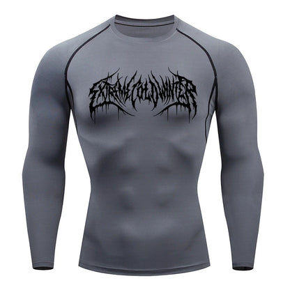 Long Sleeve Revena™ "Extreme Cold Winter" Pattern Elastic Compression Shirt