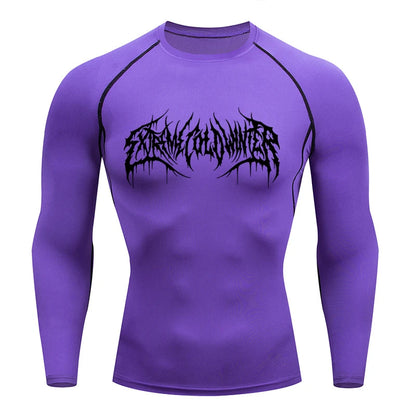 Long Sleeve Revena™ "Extreme Cold Winter" Pattern Elastic Compression Shirt