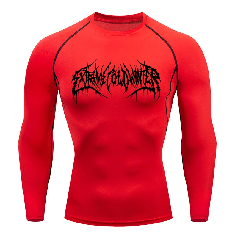 Long Sleeve Revena™ "Extreme Cold Winter" Pattern Elastic Compression Shirt