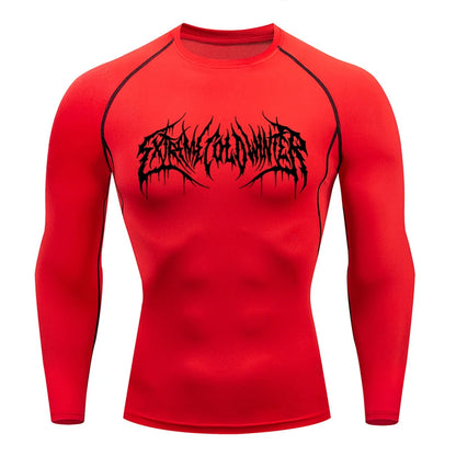 Long Sleeve Revena™ "Extreme Cold Winter" Pattern Elastic Compression Shirt