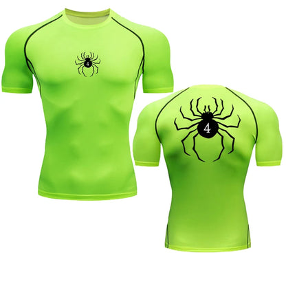 Short Sleeve Revena™ "Troupe" Pattern Elastic Compression Shirt V2