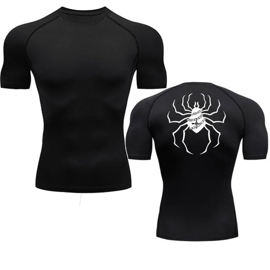 Short Sleeve Revena™ "Troupe" Pattern Elastic Compression Shirt
