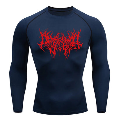 Long Sleeve Revena™ "Abstract Thorn" Pattern Elastic Compression Shirt (UNFINISHED)