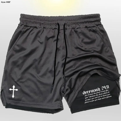 Pro Layer Revena™ “Jeremiah 29:11” 2-in-1 Performance Training Shorts