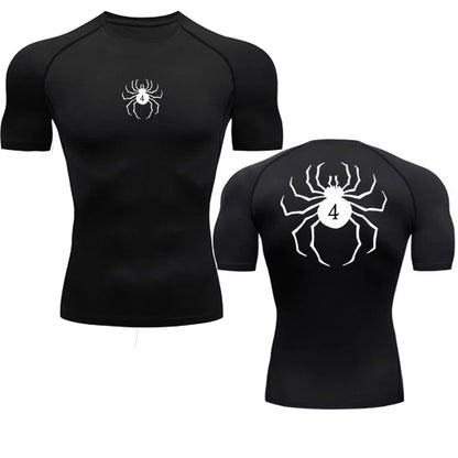 Short Sleeve Revena™ "Troupe" Pattern Elastic Compression Shirt V2
