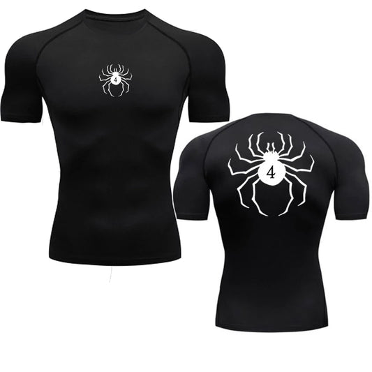 Short Sleeve Revena™ "Troupe" Pattern Elastic Compression Shirt V2