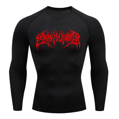 Long Sleeve Revena™ "Extreme Cold Winter" Pattern Elastic Compression Shirt