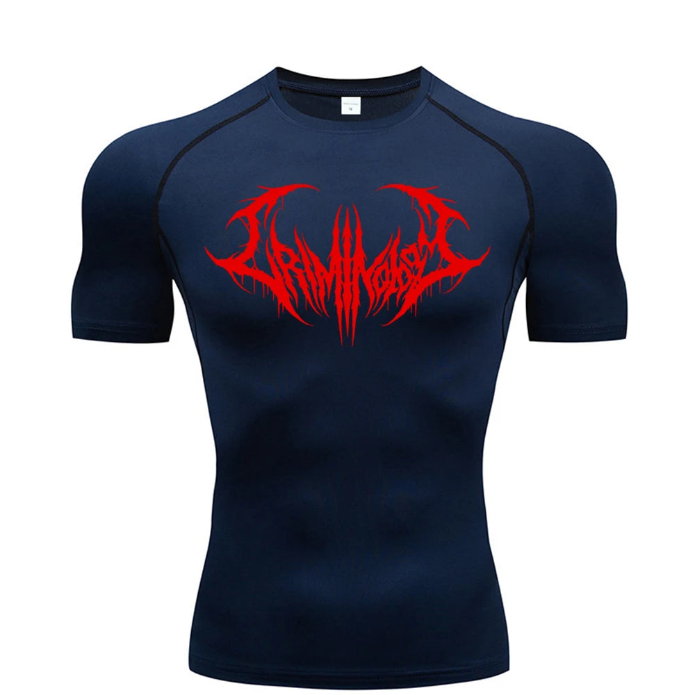 Short Sleeve Revena™ "Ashborn Mesh" Pattern Elastic Compression Shirt