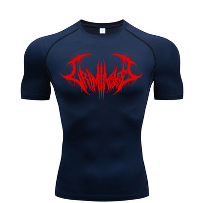 Short Sleeve Revena™ "Ashborn Mesh" Pattern Elastic Compression Shirt