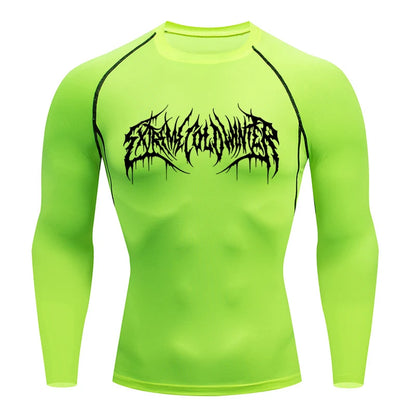 Long Sleeve Revena™ "Extreme Cold Winter" Pattern Elastic Compression Shirt