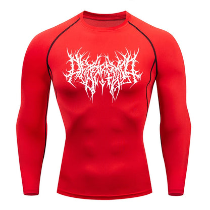 Long Sleeve Revena™ "Abstract Thorn" Pattern Elastic Compression Shirt (UNFINISHED)