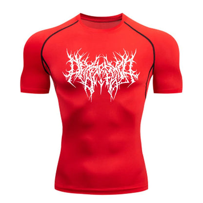 Short Sleeve Revena™ "Abstract Thorn" Pattern Elastic Compression Shirt (UNFINISHED)