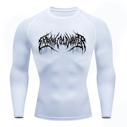 Long Sleeve Revena™ "Extreme Cold Winter" Pattern Elastic Compression Shirt
