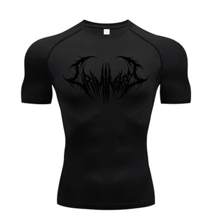 Short Sleeve Revena™ "Ashborn Mesh" Pattern Elastic Compression Shirt