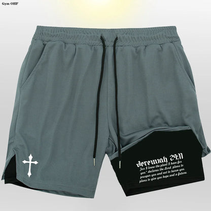 Pro Layer Revena™ “Jeremiah 29:11” 2-in-1 Performance Training Shorts