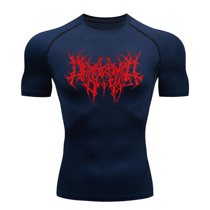 Short Sleeve Revena™ "Abstract Thorn" Pattern Elastic Compression Shirt (UNFINISHED)