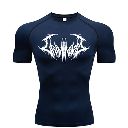Short Sleeve Revena™ "Ashborn Mesh" Pattern Elastic Compression Shirt