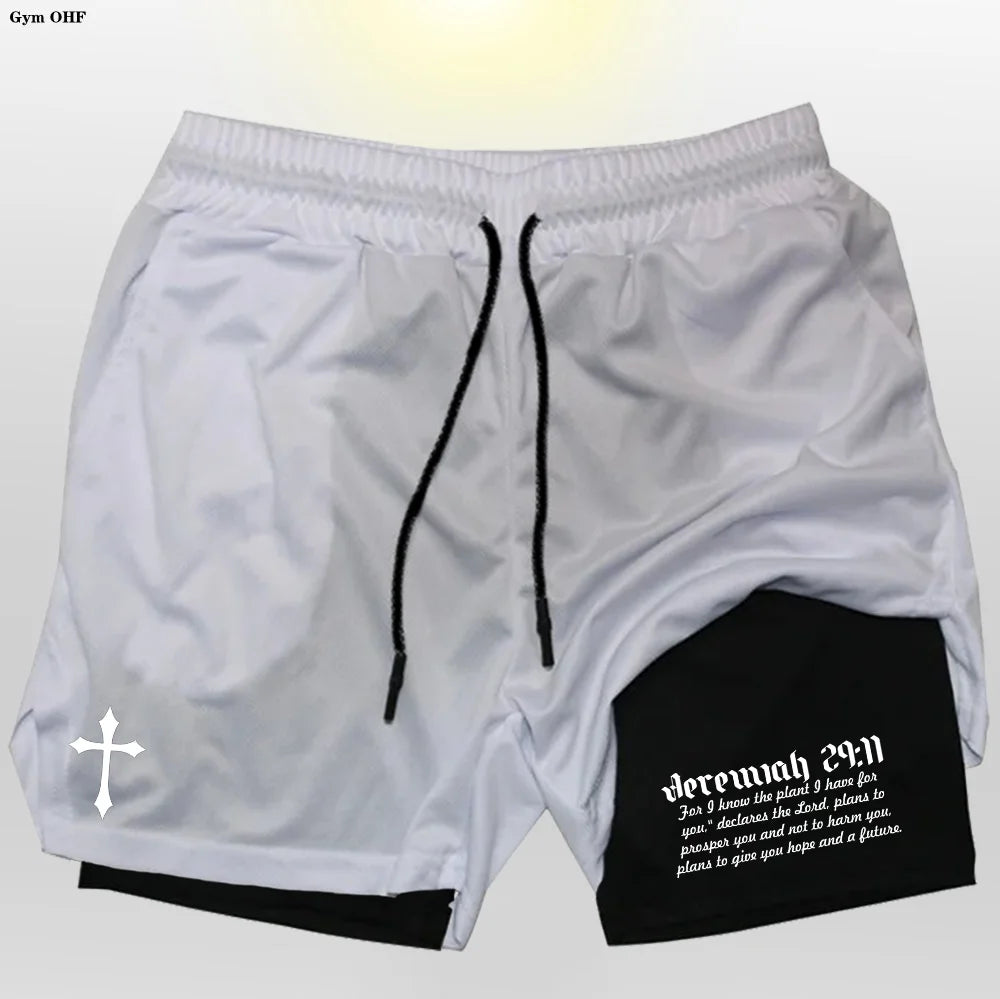 Pro Layer Revena™ “Jeremiah 29:11” 2-in-1 Performance Training Shorts