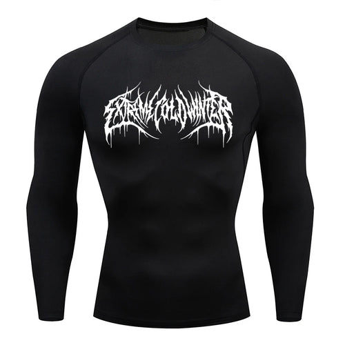 Long Sleeve Revena™ "Extreme Cold Winter" Pattern Elastic Compression Shirt
